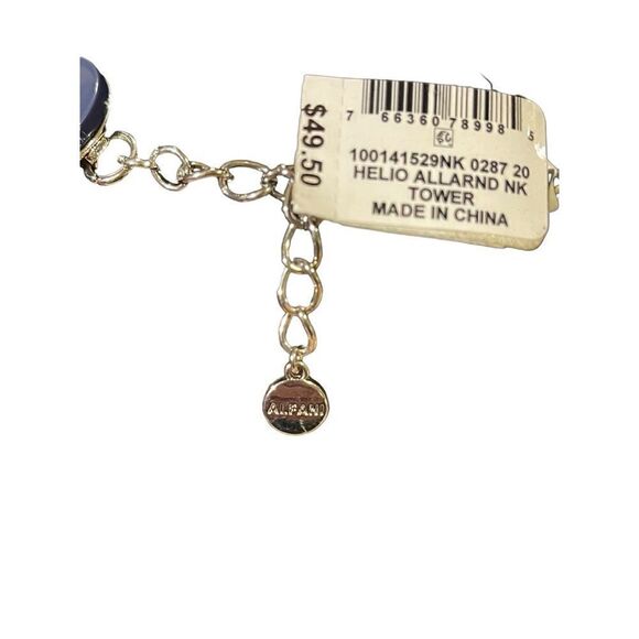 NWT Alfani Silver-Tone Link & blue Disc Statement Necklace, 18"+ 2" Extender - Picture 5 of 5